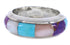 Southwestern Multicolor And Sterling Silver Ring Size 4-1/2 TX41957
